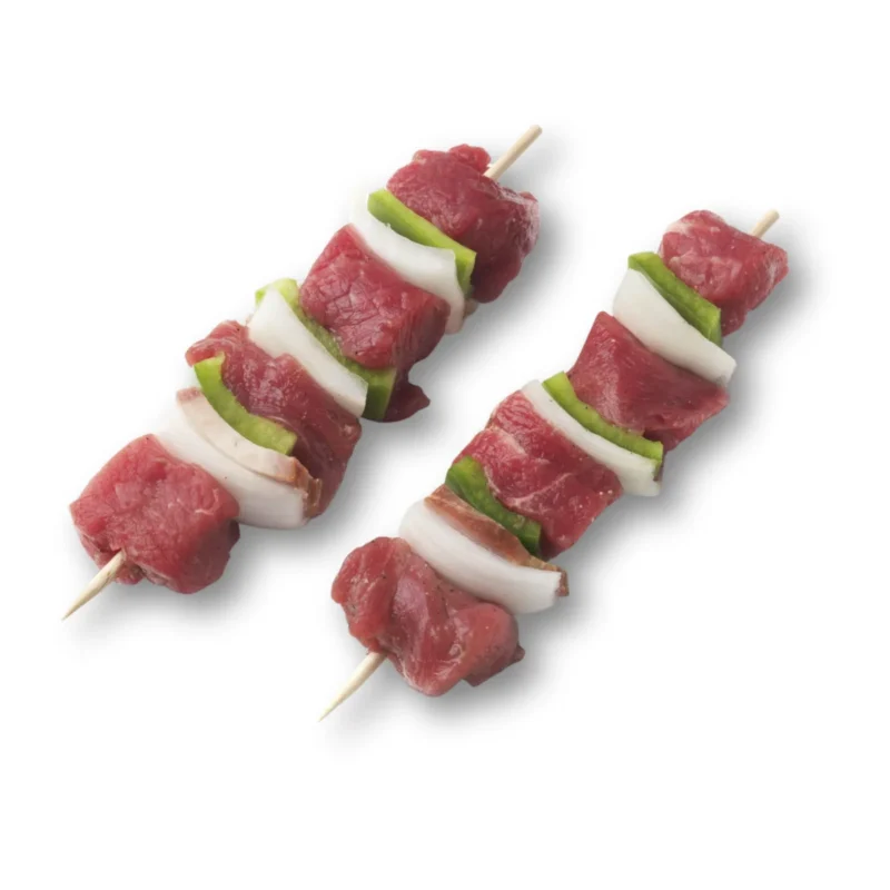 brochetas carnia con pimiento