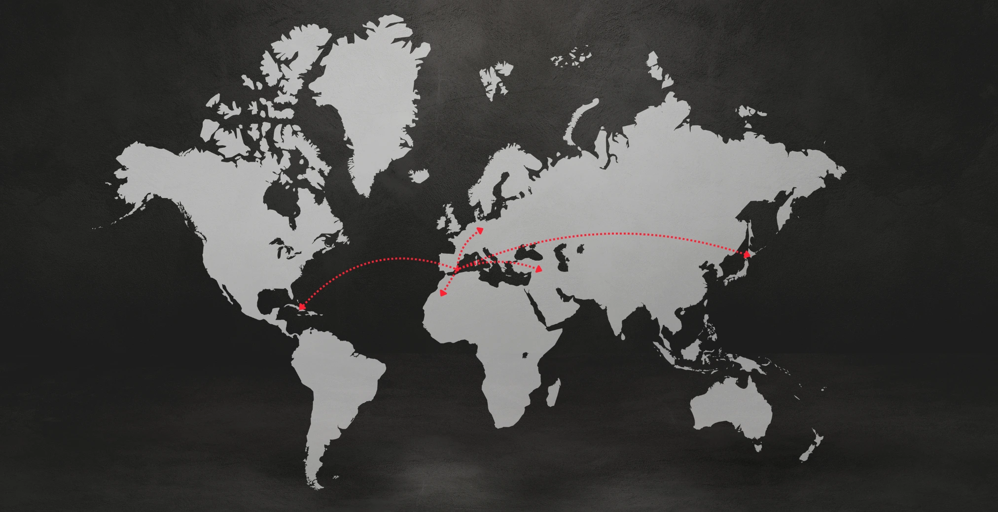 mapa de los paises a los que exporta carnia, destaca japon, cuba, marruecos y alemania